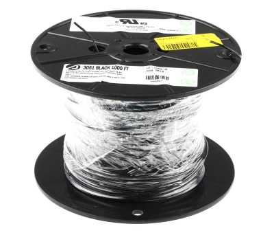 Product image for WIRE 22 AWG PVC 300V UL1007 BLACK 305M