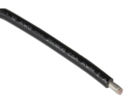 Product image for Wire 12 AWG PVC 600V UL1015 Black 30m