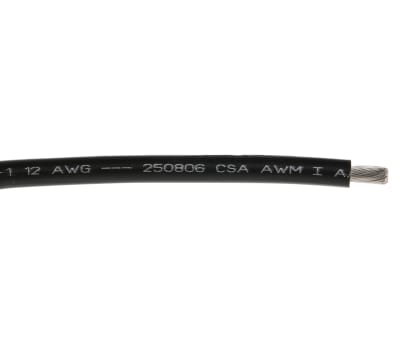 Product image for Wire 12 AWG PVC 600V UL1015 Black 30m