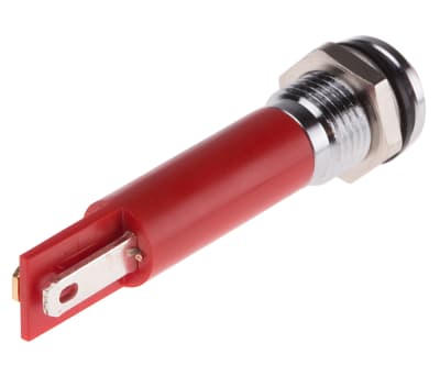 Product image for 8mm prom hyper bright LED, red 220Vac