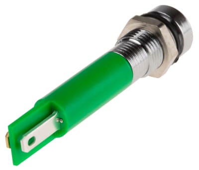 Product image for 8mm recess hyper bright LED, green 220V