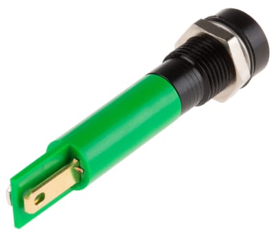 Product image for 8mm recess hyper bright LED, green 220V