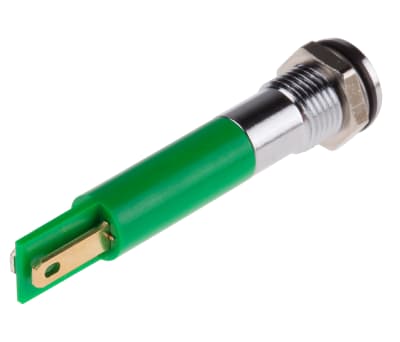 Product image for 8mm flush hyper bright LED, green 220Vac