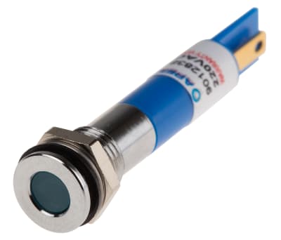 Product image for 8mm flush hyper bright LED, blue 220Vac