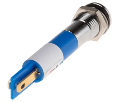 Product image for 8mm flush hyper bright LED, blue 220Vac