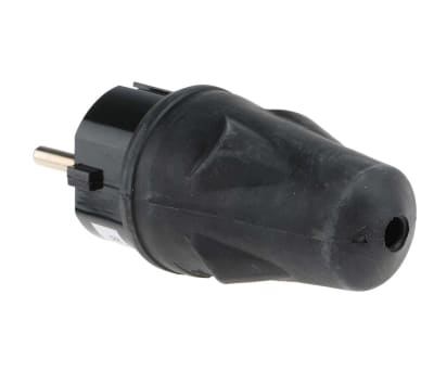 Merten solid rubber Schuko plug 16A AC 250V 122051 black