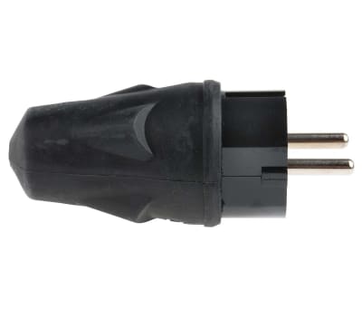 Merten solid rubber Schuko plug 16A AC 250V 122051 black