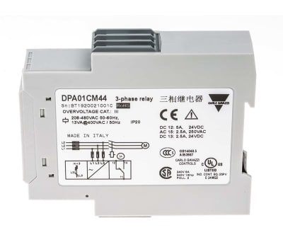 Product image for PHASE MONITOR SPDT 8/5A 208-480AC DIN