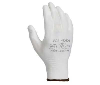 Product image for WHITE PU COATED POLYESTER GLOVE, 8