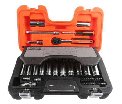 Product image for Bahco S330L 53 Piece Socket Set, 1/2 in, 3/8 in Hexagon Drive