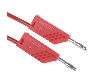 Product image for 4mm stackable plug 1.5m test lead, red