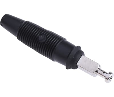 Product image for 4mm plug, solder connection, 32A, black