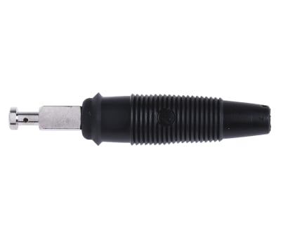 Product image for 4mm plug, solder connection, 32A, black