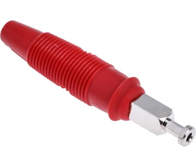 Product image for Hirschmann Test & Measurement Red Male Banana Plug - Solder Termination, 30 V ac, 60V dc, 32A