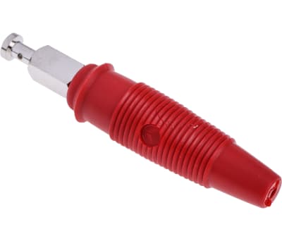 Product image for Hirschmann Test & Measurement Red Male Banana Plug - Solder Termination, 30 V ac, 60V dc, 32A