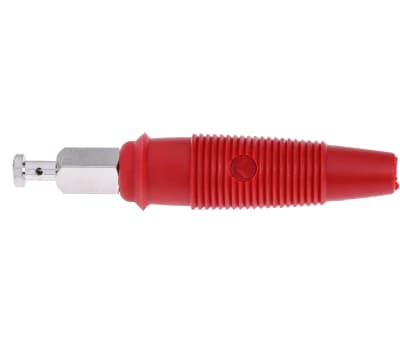 Product image for Hirschmann Test & Measurement Red Male Banana Plug - Solder Termination, 30 V ac, 60V dc, 32A