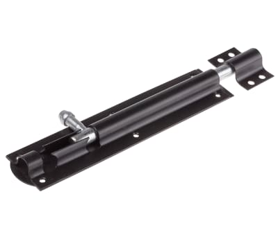 Product image for 200mm Black Straight Tower Bolt