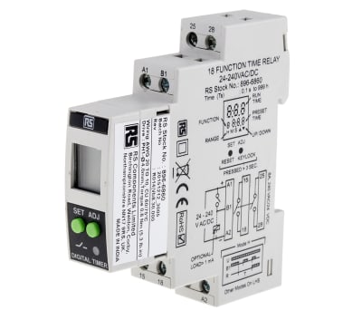 Product image for 18 Function Time Relay 24-240Vac/dc