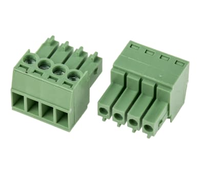 Product image for 3.5mm PCB terminal block, R/A plug, 4P