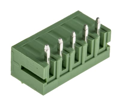 Product image for 3.5mm PCB terminal block, R/A header, 5P