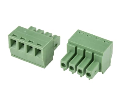 Product image for 3.81mm PCB terminal block, R/A plug, 4P
