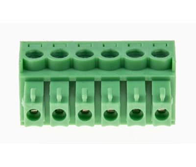 Product image for 3.81mm PCB terminal block, R/A plug, 6P