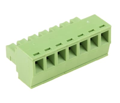Product image for 3.81mm PCB terminal block, R/A plug, 7P