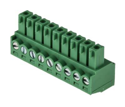 Product image for 3.81mm PCB terminal block, R/A plug, 9P