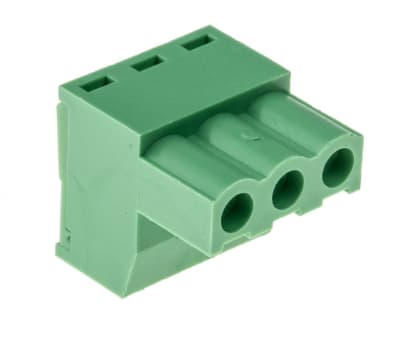 Product image for 5.08mm PCB terminal block, R/A plug, 3P