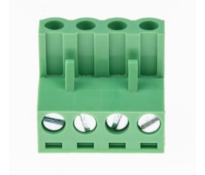 Product image for 5.08mm PCB terminal block, R/A plug, 4P