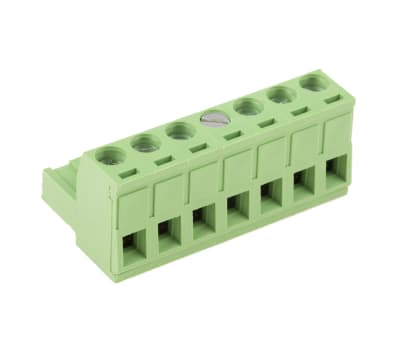 Product image for 5.08mm PCB terminal block, R/A plug, 7P