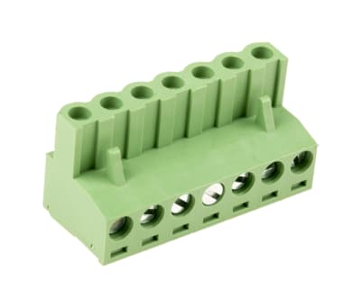 Product image for 5.08mm PCB terminal block, R/A plug, 7P