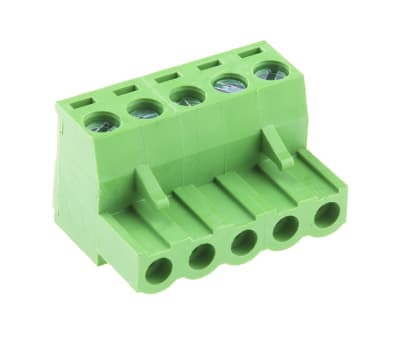 Product image for 5.08mm PCB terminal block, R/A plug, 5P