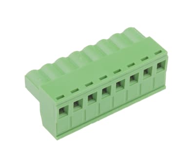 Product image for 5.08mm PCB terminal block, R/A plug, 8P