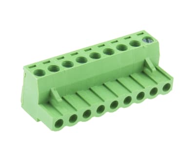 Product image for 5.08mm PCB terminal block, R/A plug, 9P