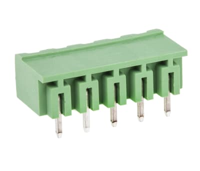 Product image for 5.08 PCB terminal block, R/A header, 5P