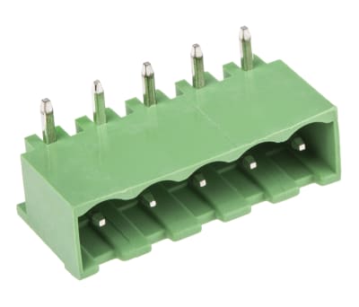 Product image for 5.08 PCB terminal block, R/A header, 5P