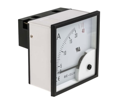 Product image for AC Ammeter 96x96 90 deg 0-20/40A