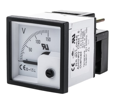 Product image for DC Voltmeter 48x48mm 90 deg scale 150V