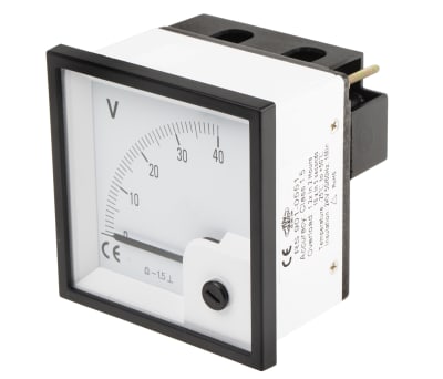 Product image for DC Voltmeter 72x72mm 90 deg scale 40V