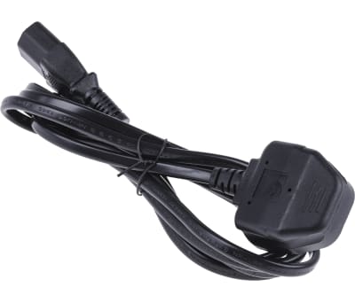 Product image for RS PRO 2m Power Cable, C17, IEC to UK Plug, 10 A, 250 V