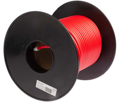 Product image for Red PVC EHT cable,25KV 0.5sq.mm 25m