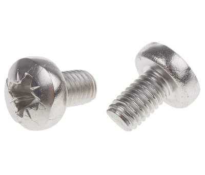 Product image for A2 s/steel cross pan head screw,M6x10mm