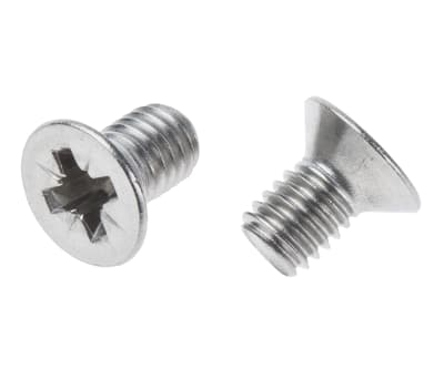 Product image for A2 s/steel cross csk head screw,M6x10mm