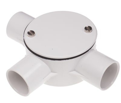 Product image for White PVC tee box for conduit,20mm