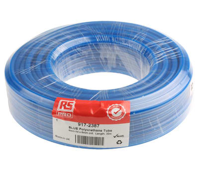 Product image for Polyurethane Tube, Blue, 4mm ID, 6mm OD