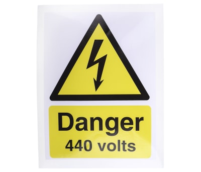 Product image for 200x150mm Vinyl Danger 440 volts Sign