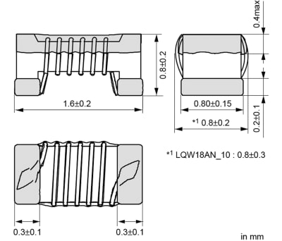 Product image for Inductor RF SMD 0603 wirewound 7.5nH