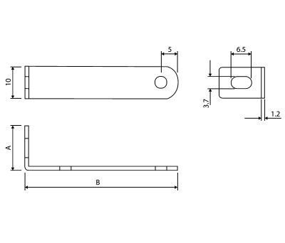 Product image for Bracket,90 degree,ZP steel,15mm