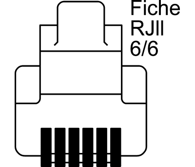 Product image for 6 way 6 contact modular data plug